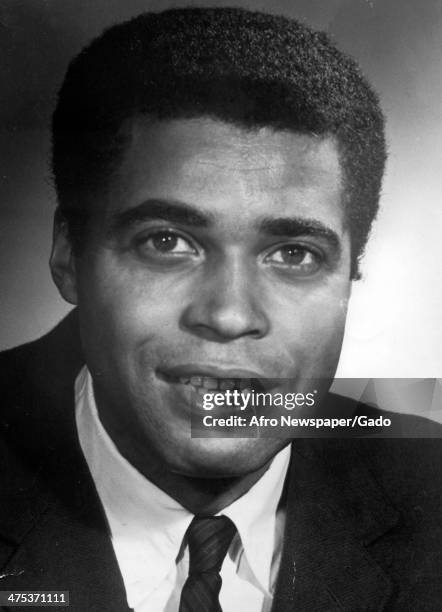 Head and shoulders portrait of the actor James Earl Jones, 1960.