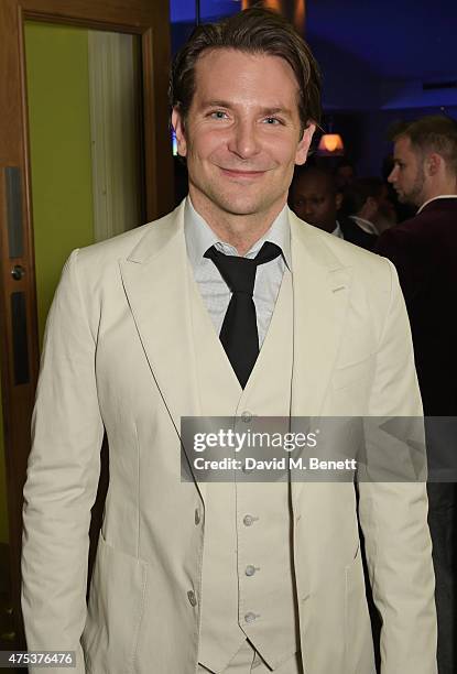 Cast member Bradley Cooper attends an after party celebrating the VIP Gala Preview of "The Elephant Man" at The Haymarket Hotel on May 26, 2015 in...