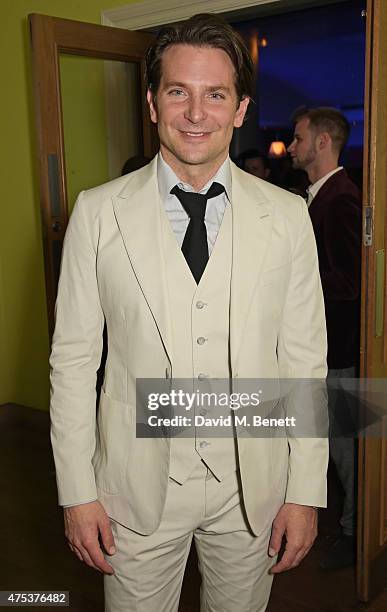 Cast member Bradley Cooper attends an after party celebrating the VIP Gala Preview of "The Elephant Man" at The Haymarket Hotel on May 26, 2015 in...