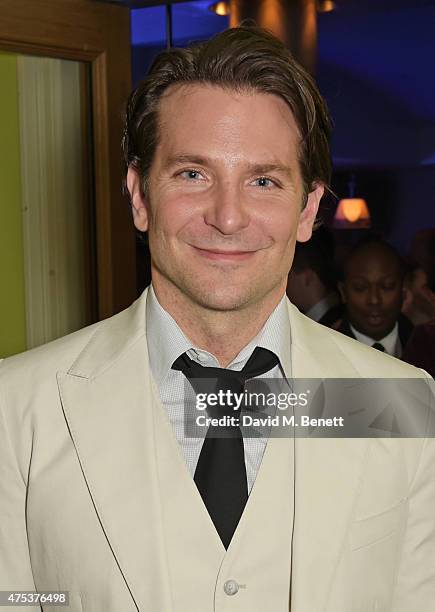Cast member Bradley Cooper attends an after party celebrating the VIP Gala Preview of "The Elephant Man" at The Haymarket Hotel on May 26, 2015 in...