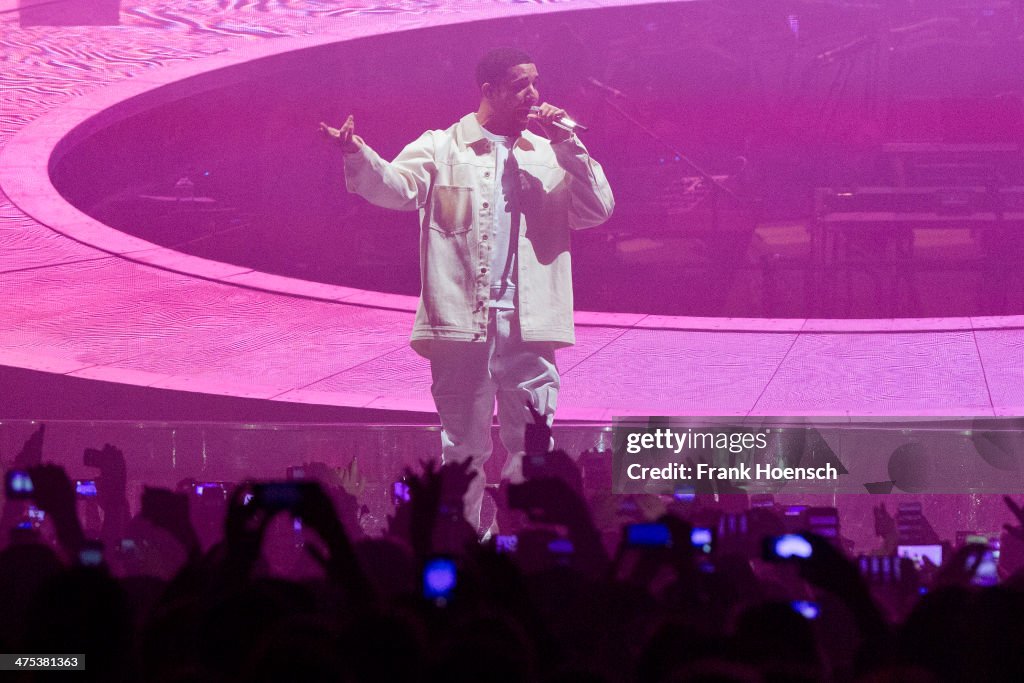 Canadian Rapper Drake performs live during a concert at the O2 World ...