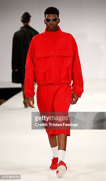 Designs by Priya Ahluwalia of UCA Epsom on day 2 of Graduate Fashion Week at The Old Truman Brewery on May 31, 2015 in London, England.