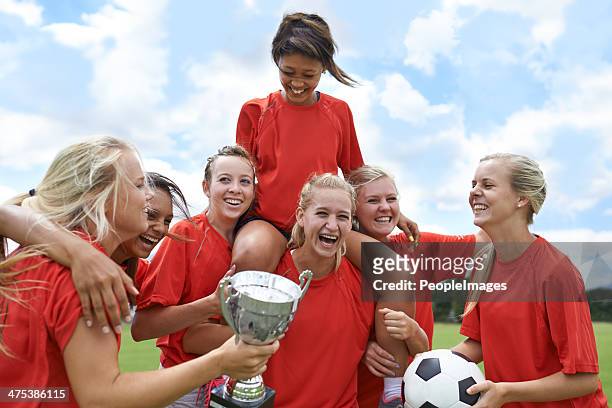 celebrating their league win! - the championship voetbalcompetitie stockfoto's en -beelden