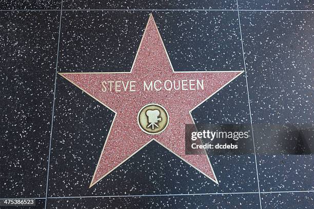 hollywood walk of fame star steve mcqueen - steve mcqueen actor stock pictures, royalty-free photos & images