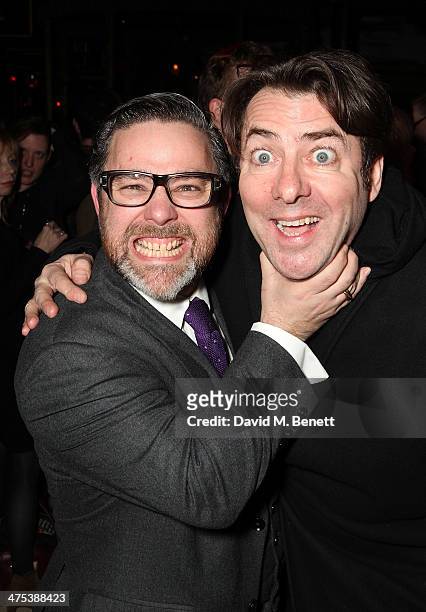 Andy Nyman and Jonathan Ross attend the after party for the press night of "Ghost Stories" at on February 27, 2014 in London, England.