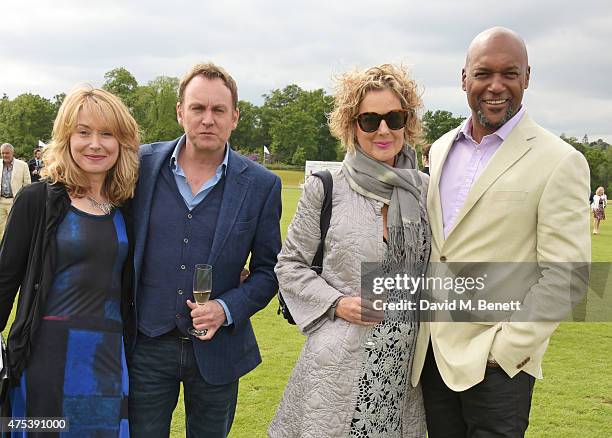 Beth Goddard, Phil Glenister, Fiona Hawthorne and Colin Salmon attend day two of the Audi Polo Challenge at Coworth Park on May 31, 2015 in London,...