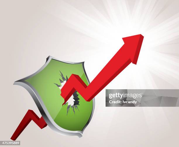 break through the barrier - breaking boundaries stock illustrations