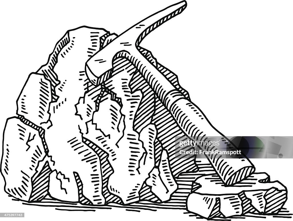 Geology Hammer Rock Drawing High-Res Vector Graphic - Getty Images