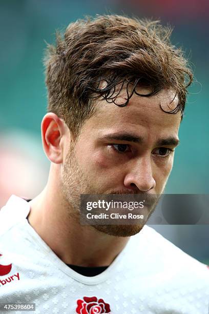 Danny Cipriani of England looks on after the England XV v Barbarians match at Twickenham Stadium on May 31, 2015 in London, England.