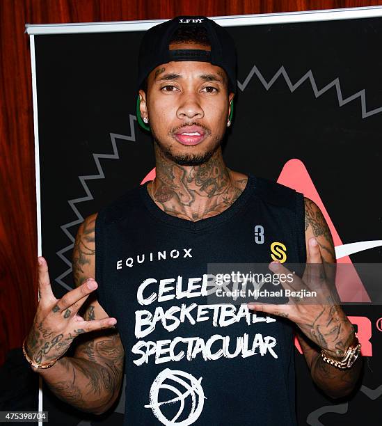 Tyga attends LA Gear Presents Sports Spectacular Charity Basketball Game Hosted By Tyga on May 30, 2015 in Los Angeles, California.
