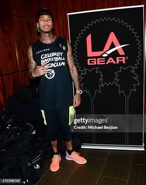 Tyga attends LA Gear Presents Sports Spectacular Charity Basketball Game Hosted By Tyga on May 30, 2015 in Los Angeles, California.