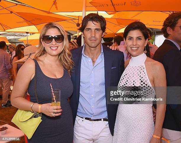 Christine Kaculis, Nacho Figueras and Vanessa Kay attend the Eighth-Annual Veuve Clicquot Polo Classic at Liberty State Park on May 30, 2015 in...