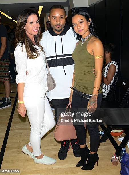 Tammy Brook, J. Ryan LaCour, and Karrueche Tran attend LA Gear Presents Sports Spectacular Charity Basketball Game Hosted By Tyga on May 30, 2015 in...