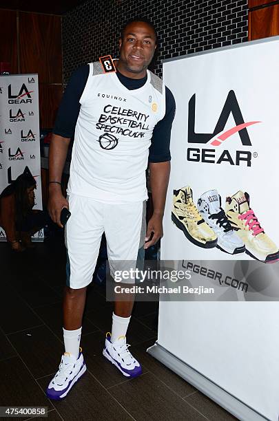 Cedric Ceballos attends LA Gear Presents Sports Spectacular Charity Basketball Game Hosted By Tyga on May 30, 2015 in Los Angeles, California.