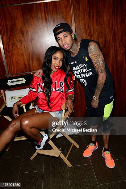 Sevyn Streeter and Tyga attend LA Gear Presents Sports Spectacular Charity Basketball Game Hosted By Tyga on May 30, 2015 in Los Angeles, California.