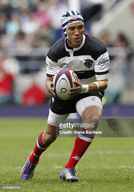 Gio Aplon of the Barbarians in action during the match between the Barbarians and England XV at Twickenham Stadium on May 31, 2015 in London, England.