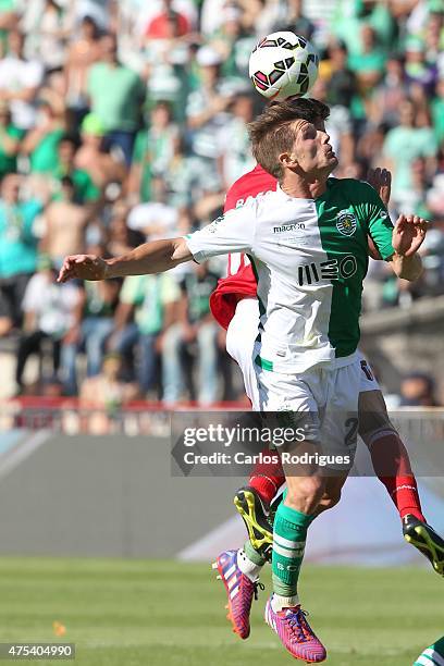 Sporting's midfielder Adrien Silva during the Portuguese Cup Final between Sporting CP and SC Braga at Estadio Nacional on May 31, 2015 in Oeiras,...