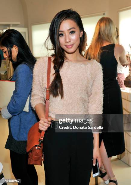 Jenny Ong attends a celebration of LoveGold, Pamela Love's first fine jewelry collection at Chateau Marmont on February 27, 2014 in Los Angeles,...