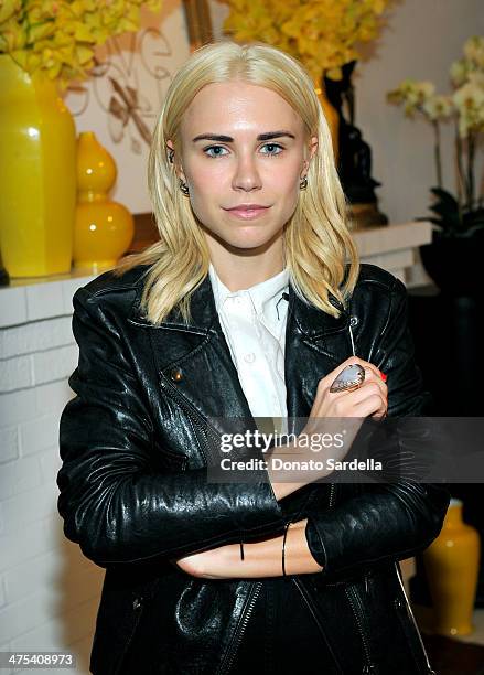 Courtney Trop attends a celebration of LoveGold, Pamela Love's first fine jewelry collection at Chateau Marmont on February 27, 2014 in Los Angeles,...