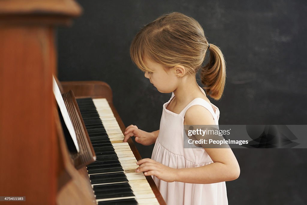 Practising for her recital