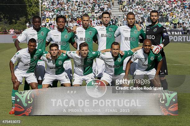 Sporting initial team during the Portuguese Cup Final between Sporting CP and SC Braga at Estadio Nacional on May 31, 2015 in Oeiras, Portugal.