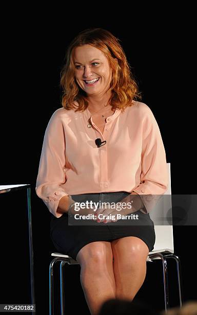 Actress Amy Poehler participates in a discussion panel during Vulture Festival Presents: Difficult People Screening & Discussion With Amy Poehler,...