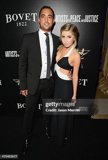 Producer Matthew Lamothe and actress Lindsay Lamb attend the 7th Annual Hollywood Domino and Bovet 1822 Gala benefiting artists for peace and justice...