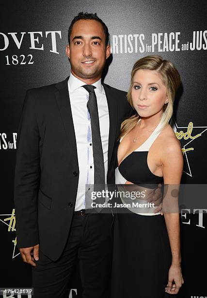Producer Matthew Lamothe and actress Lindsay Lamb attend the 7th Annual Hollywood Domino and Bovet 1822 Gala benefiting artists for peace and justice...