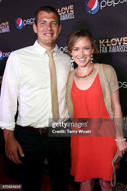 Player Brett Kern and Tiffany Kern attend the 3rd Annual KLOVE Fan Awards at the Grand Ole Opry House on May 31, 2015 in Nashville, Tennessee.