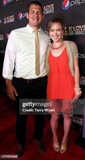 Player Brett Kern and Tiffany Kern attend the 3rd Annual KLOVE Fan Awards at the Grand Ole Opry House on May 31, 2015 in Nashville, Tennessee.