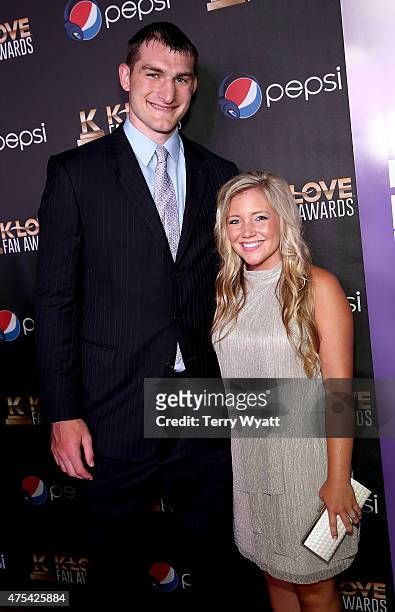 Professional basketball player Tyler Zeller and Caitlyn Ferebee attend the 3rd Annual KLOVE Fan Awards at the Grand Ole Opry House on May 31, 2015 in...