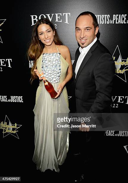Model Sofia Valleri and Cristiano de Masi attend the 7th Annual Hollywood Domino and Bovet 1822 Gala benefiting artists for peace and justice at...