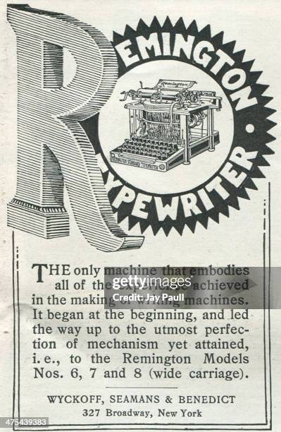 Advertisement for the Remington typewriter by Wyckoff, Seamans and Benedict in New York, 1898.