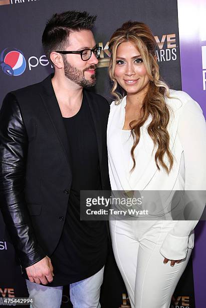 Singer Danny Gokey and Leyicet Peralta attend the 3rd Annual KLOVE Fan Awards at the Grand Ole Opry House on May 31, 2015 in Nashville, Tennessee.
