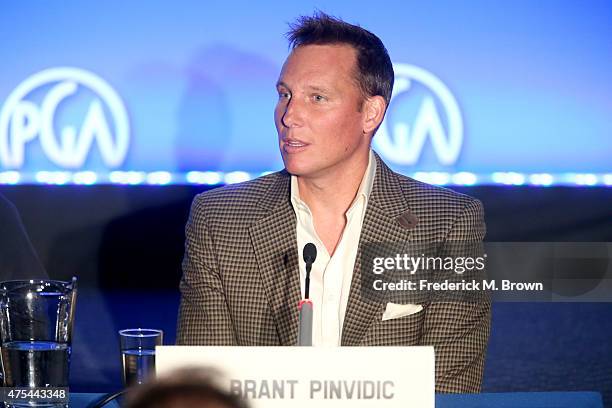 Chief Creative Officer, 3 Ball Entertainment Brant Pinvidic speaks at the 7th Annual Produced By Conference at Paramount Studios on May 31, 2015 in...