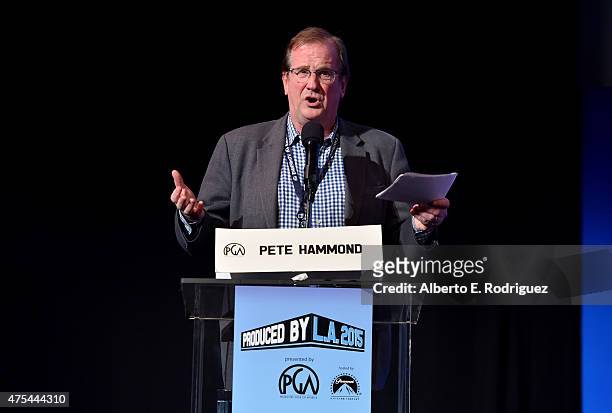 Moderator/Chief Film Critic and Awards Columnist, Deadline Hollywood Pete Hammond speaks at the 7th Annual Produced By Conference at Paramount...