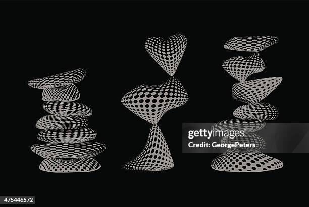 stone stack with halftone dot pattern. lastone therapy - shingles texture stock illustrations