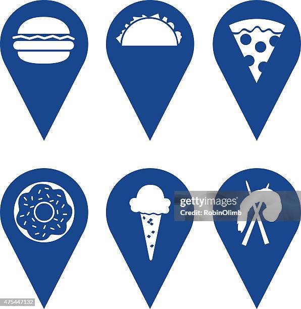 fast food map icons - taco stock illustrations