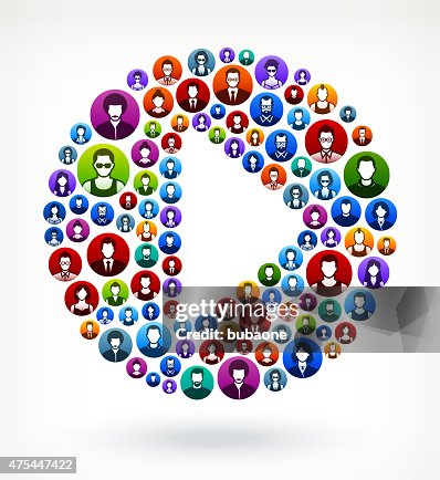 Play Button People Faces Community and Communication Pattern. Play Button People Faces Community and Communication Pattern.