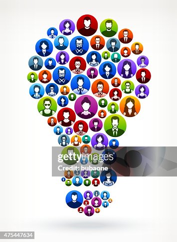 Light Bulb People Faces Community and Communication Pattern. Light Bulb People Faces Community and Communication Pattern.