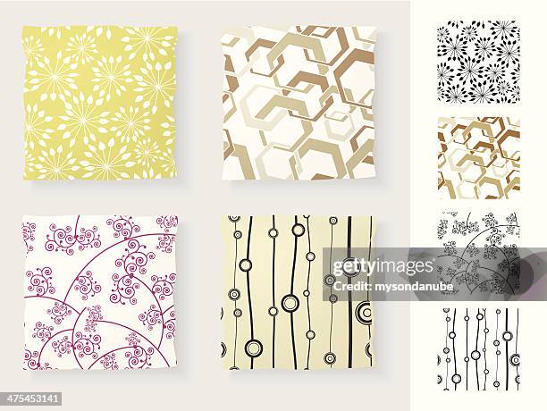 collection of seamless patterns - cushion texture stock illustrations