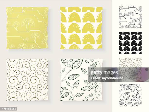 collection of seamless patterns - cushion pattern stock illustrations