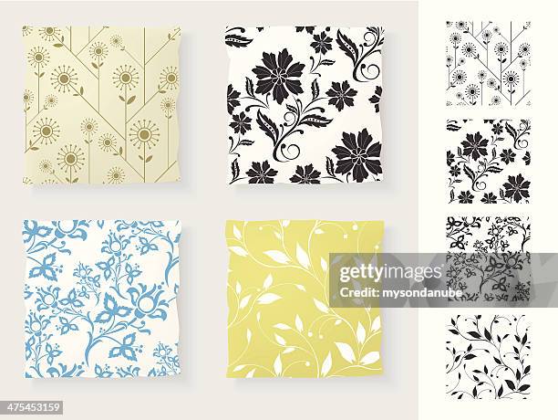 collection of seamless patterns - cushion texture stock illustrations