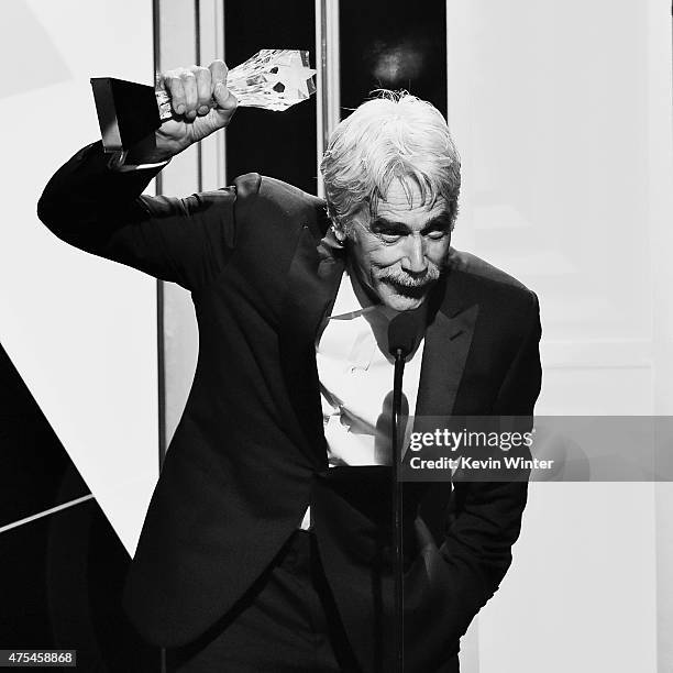 Actor Sam Elliott accepts the Best Guest Performer in a Drama Series award for "Justified" onstage during the 5th Annual Critics' Choice Television...