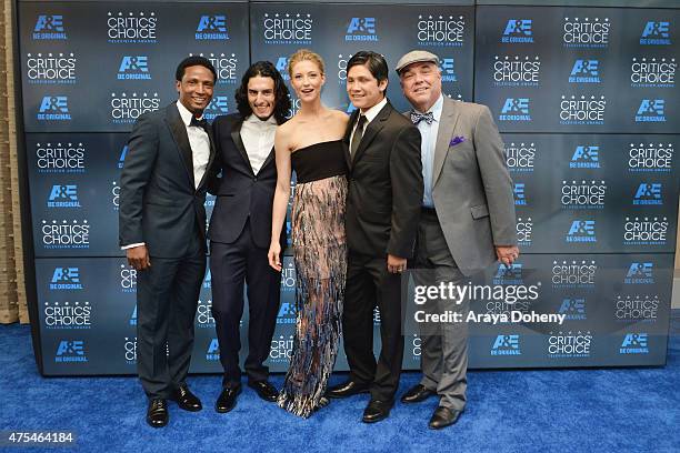 Actors Elvis Nolasco, Richard Cabral, Caitlin Gerard, Johnny Ortiz and W. Earl Brown attend the 5th Annual Critics' Choice Television Awards at The...