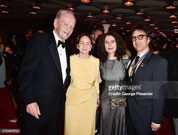 Former Prime Minister of Canada Jean Chretien with wife Aline Chretien, Arsinee Khanjian, and director Atom Egoyan attend the Governor General's...