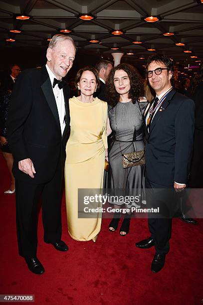 Former Prime Minister of Canada Jean Chretien with wife Aline Chretien, Arsinee Khanjian, and director Atom Egoyan attend the Governor General's...