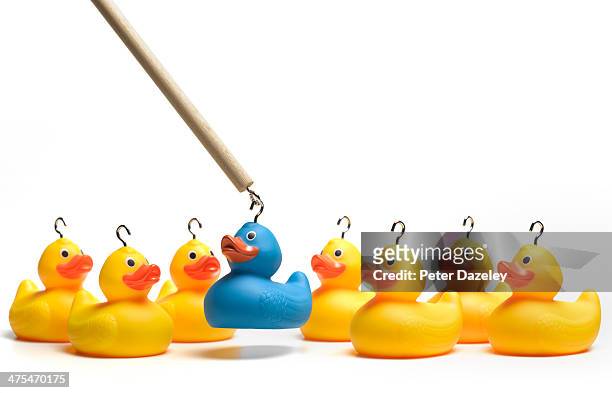 hooking rubber duck - exclusion concept stock pictures, royalty-free photos & images