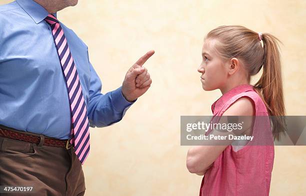 teacher warning school girl - father stock pictures, royalty-free photos & images