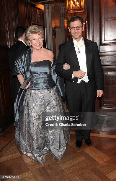 Viviane Reding and Richard Kuehnel attend the traditional Vienna Opera Ball at Vienna State Opera on February 27, 2014 in Vienna, Austria.